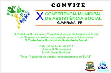 X CONFERENCIA MUNICIPAL DE ASSISTÊNCIA SOCIAL