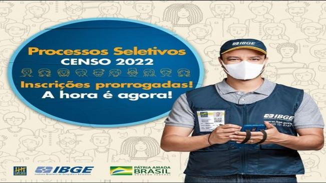 CENSO 2022 IBGE , INSCRIÇÕES ABERTAS ATÉ 21/01/2022